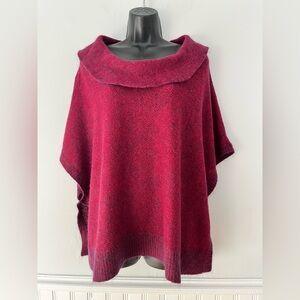 Eileen Fisher Wool Mohair Cashmere Blend Cowl Poncho Sweater, Size Medium